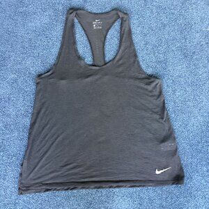Nike Black Racer Black Singlet Running Tank Top - Large